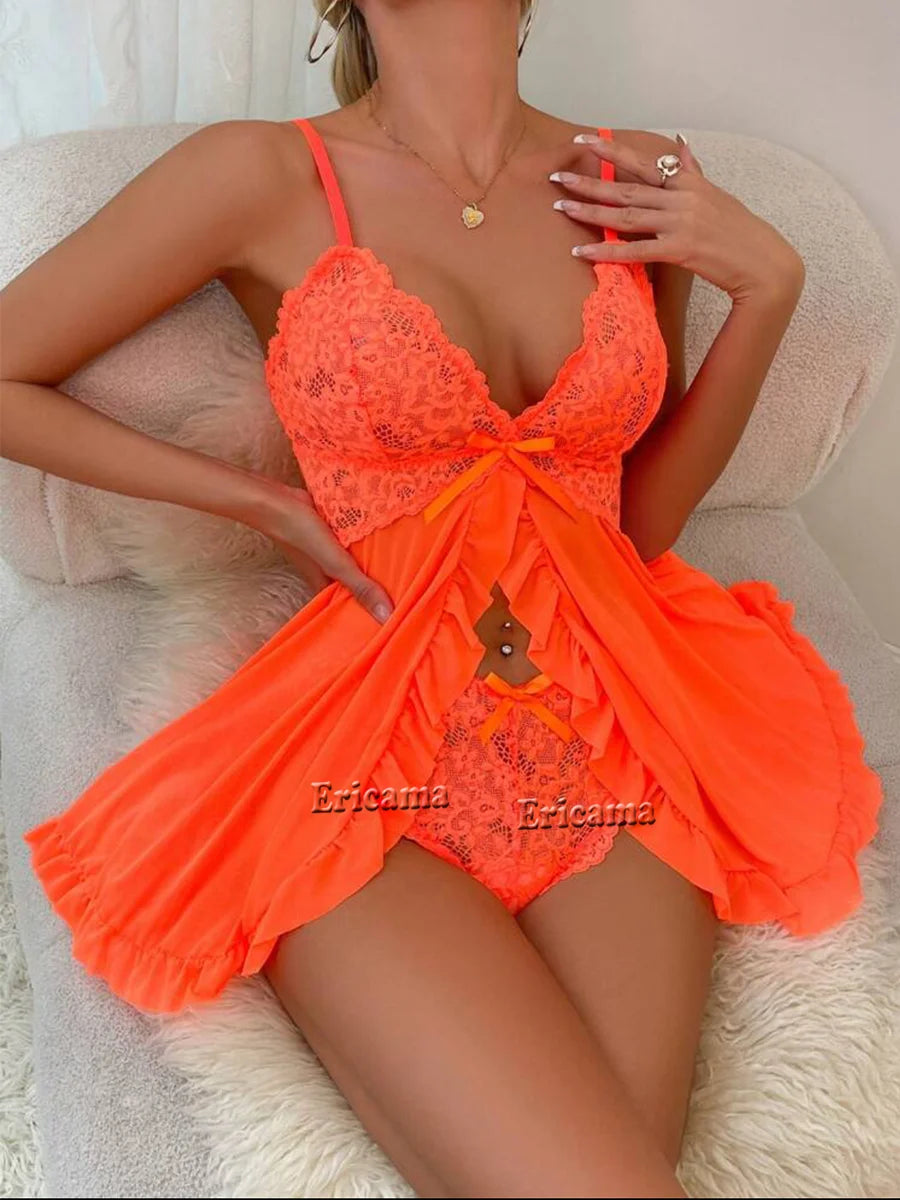 Conjunto de sujetador de realce con aros para mujer, lencería íntima erótica con tirantes finos, Body de encaje sin espalda, disfraces sexys