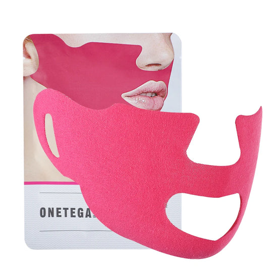 Mascarilla adelgazante para estiramiento facial, mascarilla para colgar en las orejas para mujeres y hombres, línea en V hidratante, vendaje para barbilla, mascarilla de hoja en forma de V, 1/3 Uds.